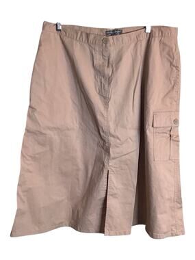 Jessica London Khaki A-Line Midi Cargo Skirt Sz. 12 NWOT Modest Utility Gorpcore